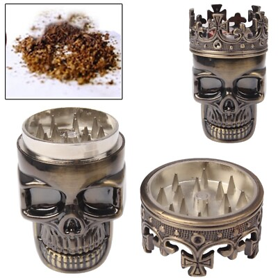 #ad Skull Tobacco Herb Spice Grinder Bronze Punk King Skeleton Smoke Crusher Tool $10.00