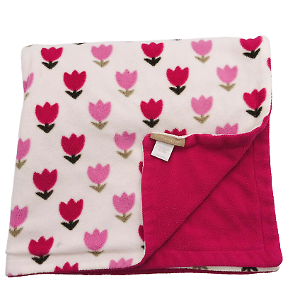#ad Dwell Studio Baby Blanket Tulip Fleece Pink Floral Target $9.09
