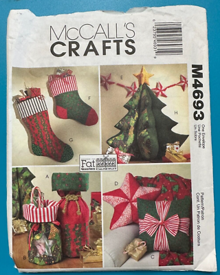 #ad Christmas Crafts Fat Quarters Stockings Tree Pattern McCalls 4693 2004 Vintage $11.89