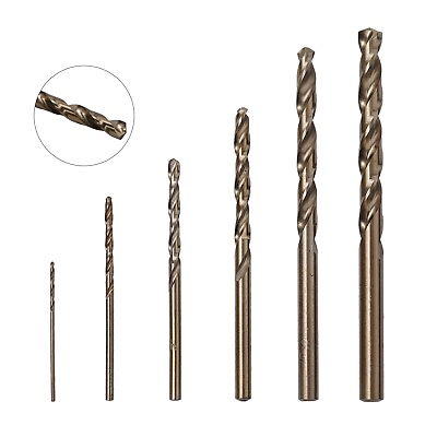 #ad 6pcs HSS M35 Cobalt Drill Bit 1 2 3 4 5 6mm For Metal Stainless Steel Drilling $9.40