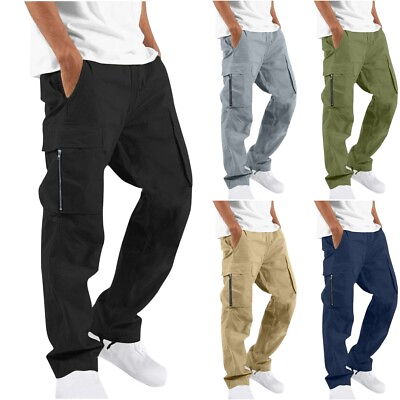 #ad Mens Casual Joggers Pants Sweatpants Cargo Combat Loose Active Sports Trousers $19.99