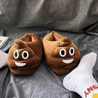 #ad Funny Winter Slippers Poop Shoes Soft Warm Indoor Unisex Cute Slippers Xmas Gift $32.89