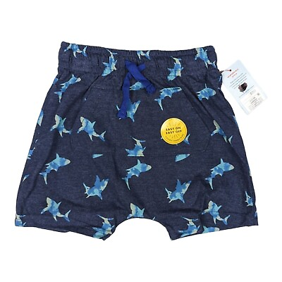 #ad BRAND NEW Cat amp; Jack 3T Toddler Boys Blue Shark Shorts Front Connected Pocket $8.00