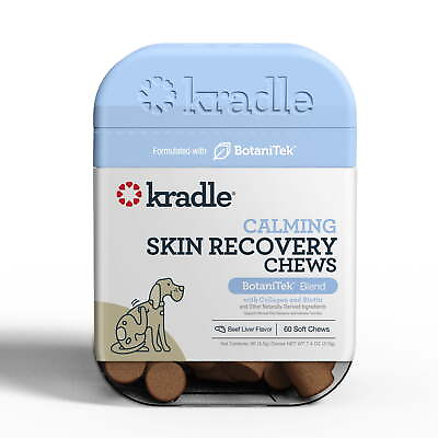 #ad Kradle Calming Skin Recovery Soft Chews Dog Skin Coat Support Beef Liver Flavor $20.06
