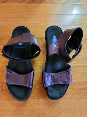 #ad Wolky Anantara Open Toe Ankle Strap Walking Sandal Womens 38 Purple Hook amp; Loop $46.10
