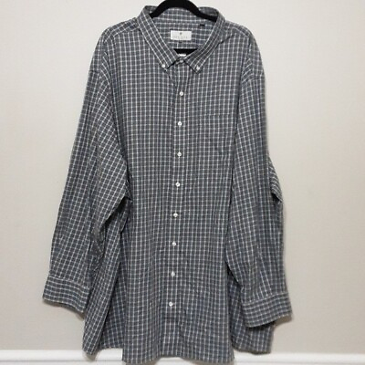 #ad New Oak hill men#x27;s dress shirt long sleeves button down plaid size 5XLT $35.00