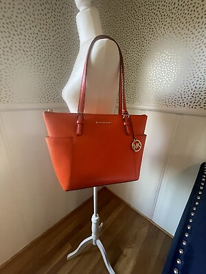 #ad MICHAEL KORS Orange Leather Shoulder Bag $75.00