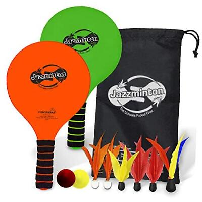 #ad Paddle Ball Game Jazzminton Deluxe with LED Birdie Indoor Outdoor Game for $46.65