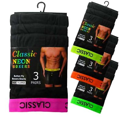 #ad Mens Authentic Black Neon Brand Desgner Rib Boxer Shorts Underwear Trunks mix GBP 18.98