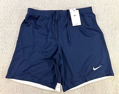 #ad Nike Dri FIT Classic II Soccer Training Short Mens Large Navy Blue White DH8127 $15.29