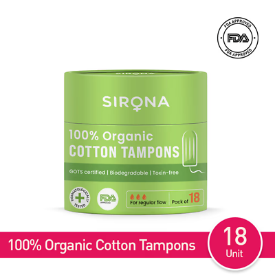 #ad Sirona FDA Approved 100% Organic Cotton and Biodegradable Tampons 18 Pcs $16.10