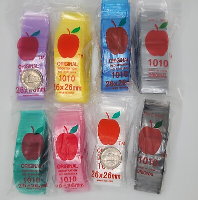 #ad #ad Original Apple Brand Baggies 1quot;X1quot; 1010 Mini Zip 1000 Per Bundle Mix COLORS $6.99