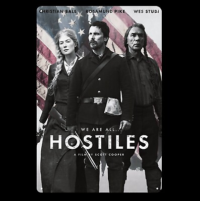 #ad Hostiles Christian Bale Movie Metal Poster Tin Sign 20x30cm Plaque $14.90