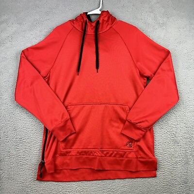 #ad And 1 Hoodie Mens Large Red Pullover Sweater Side Zip Basketball Sports Casual $17.06