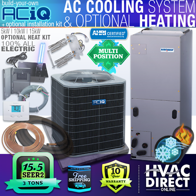 #ad 3 Ton 15.5 SEER2 ACiQ Ducted Central AC Air Conditioning Split System BYO Kit $2778.75