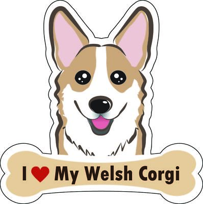 #ad Dog Bone Sticker I Love My Welsh Corgi Car Sign Puppy Decal Buy 2 Get 3rd Free $1.74