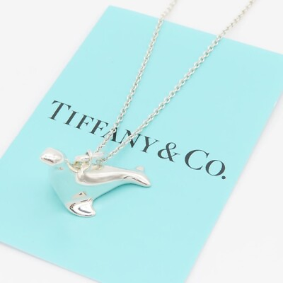 #ad TIFFANY amp; CO.Sea Lion Sterling Silver Necklace Pendant Used $295.00