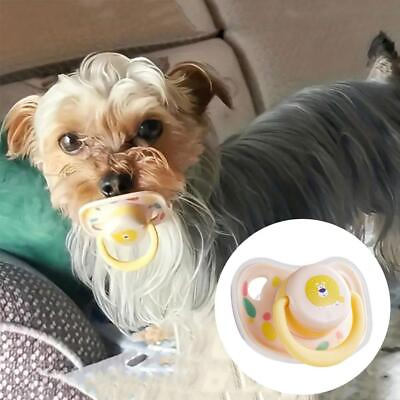 #ad Bite Resistant Pet Calming Pacifier Silicone Clean Teeth Puppy Cleaning Toy N7B1 $6.20
