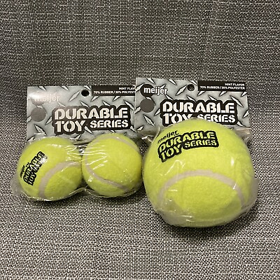 #ad Durable Toy Series 3pk Tough Bounce Tennis Balls Dog Fetch Mint Flavor NOS $14.99