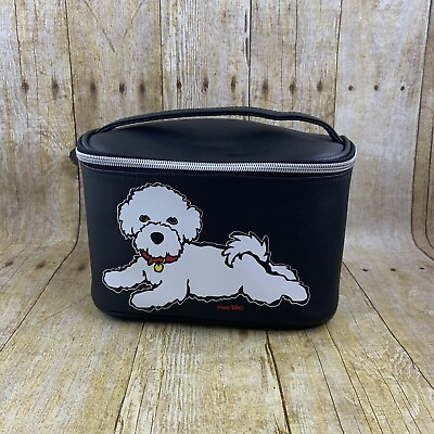 #ad Marc Tetro Cosmetic Case Bichon Black Zipper Dog Lover $45.99
