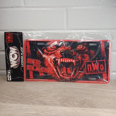 #ad WCW License Plate NWO WOLF PACK KEVIN NASH STING VINTAGE Red amp; Black Brand New $10.49