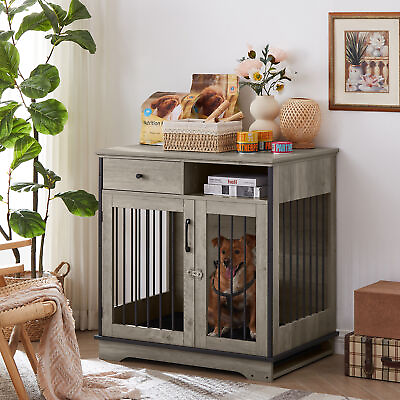 Dog Crates Indoor Pet Crate End Tables Decorative Wooden Kennels Removable Trays $263.60