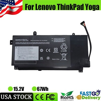 #ad ✅00HW008 67Wh Laptop Battery For Lenovo Think Pad Yoga 15 20DQ 20DR Series 15.2V $35.99