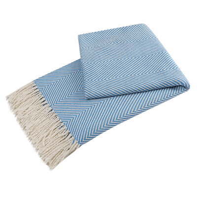#ad Decorative Throw Blanket with Fringe for Bed Sofa 51quot; x 67quot; Blue $23.99