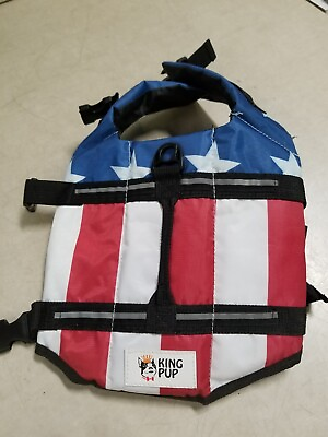 #ad KING Pup Dog Life Jacket Vest Preserver w Rescue Handle amp; Leash Ring Small $14.85