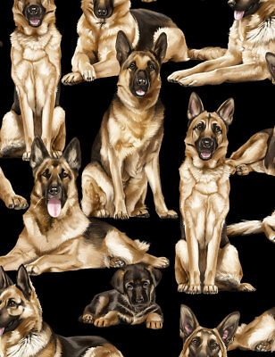 #ad Fabric Dogs German Shepherd TIMELESS TREASURES Cotton 1 4 Yard C7364 $2.99