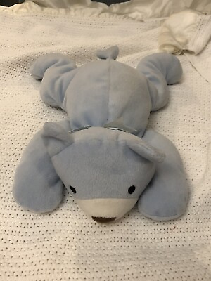 #ad Blue Puppy Dog Plush Laying Down Baby Toy Lovey 13” Stuffed Animal $12.00