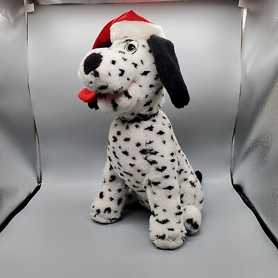 #ad Vintage Dollcraft Dalmatian Dog Christmas Santa Hat Holiday 18quot; Greeter $124.95