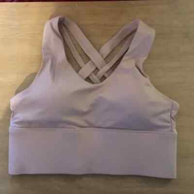 #ad Umode Women#x27;s Pink Medium Impact Adjustable Padded Criss Cross Workout Bra S NIB $10.49