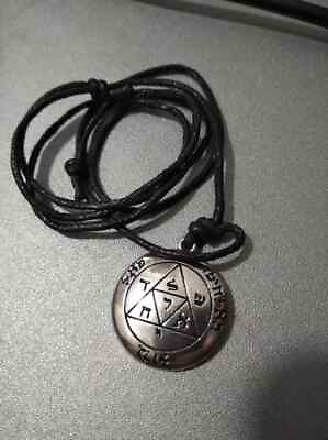 #ad KING SOLOMON SILVER AMULET PENDANT NECKLACE PROTECTION LUCK POSITIVE ENERGY HEAL $18.99