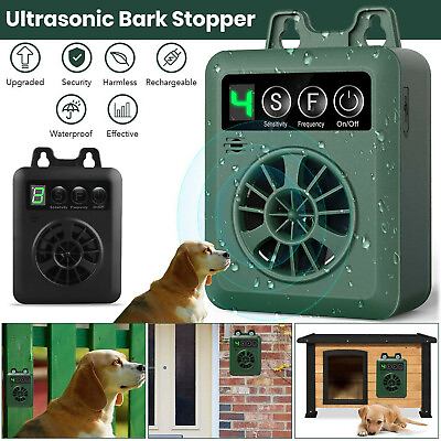 Ultrasonic Anti Barking Device Pet Dog Control Outdoor Sonic Silencer Tools USA $21.99