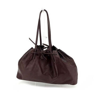 #ad miumiu Tote bag Logo Brown Woman Authentic Used Y4957 JAPAN $461.03