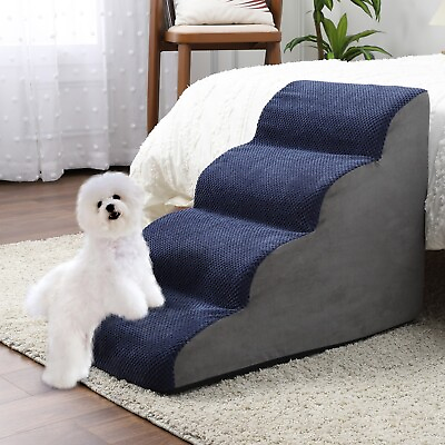 #ad Dog Stairs for High Beds 4 Step Dog Ramp for Small Cats with Non Slip Bottom $59.95