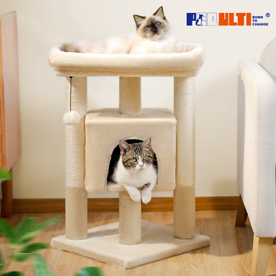 #ad 28quot; Small Cat Tree Cat Tower with Big Top Perch for Kittens amp; Medium Size Cats $54.46