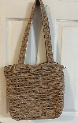 #ad Women’s beige knit shoulder bag Great Spring Summer Bag $10.80