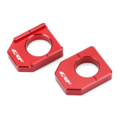 #ad Red CNC Rear Axle Blocks Chain Adjuster For HONDA CRF250R CRF250X CRF450R 450L $14.25