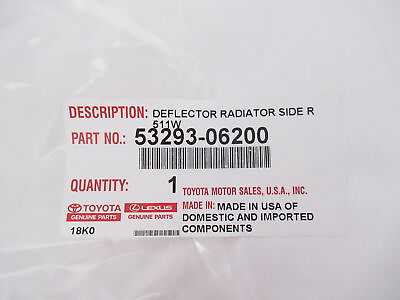 #ad Genuine OEM Toyota 53293 06200 Passenger Radiator Deflector 2012 2014 Camry $75.91