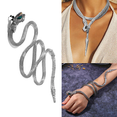 #ad Bendable Punk Snake Necklace Choker Adjustable Bracelet Flexible Wrap Collar $47.84