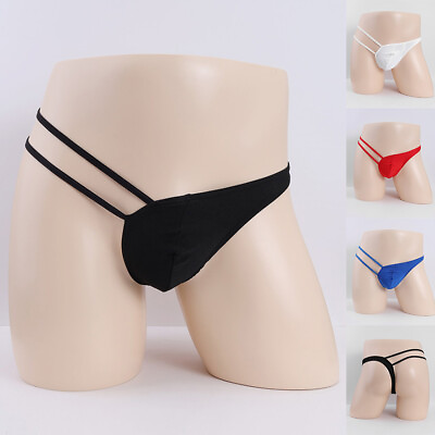 #ad Men Low rise Bikini Briefs Stretchy Pouch Mini Boxer Mens Underwear Micro Pants $5.95