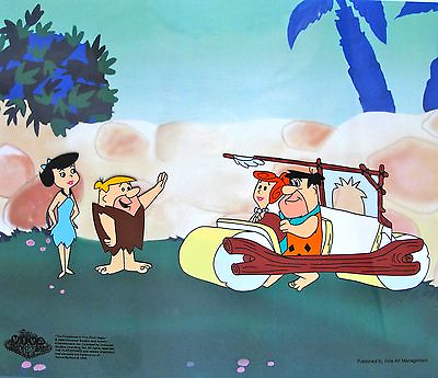 #ad THE FLINTSTONES Fred amp; Wilma#x27;s New Car Sericel Animation Art Cel Viva Rock Vegas $59.99