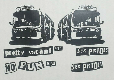#ad Sex Pistols Pretty Vacant Iron On Heat Transfer Black 7quot;x 10quot; Punk Rock Band $7.72