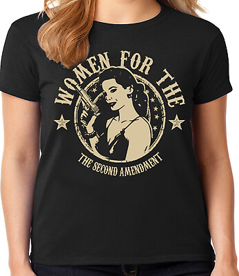 #ad Ladies T shirt Womens 2nd Amendment Pro Gun Rights Woman Tee Shirt $14.95