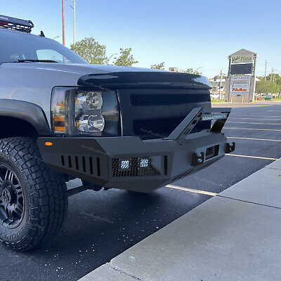 #ad Front Bumper w Winch Plate amp; Led Lights Fits 2007 2013 Chevy Silverado 1500 $530.67