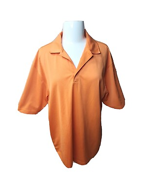 #ad Nike Golf Men L Fit Dry Orange Collar Polo Shirt $16.27