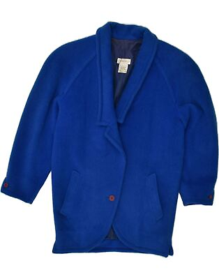 #ad GENNY Womens Overcoat EU 36 Small Blue Wool AQ01 GBP 37.44