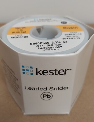 #ad New Kester Solder 24 6040 0027 #44 Rosin Sn60pb40 .031quot; 3.3% $35.00